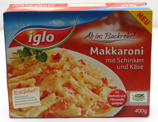 Iglo Makkaroni Schinken und Käse | ads-vs-reality.com – Werbung gegen ...