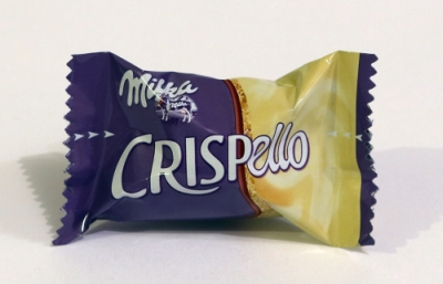 Milka Crispello Verpackung einzeln verpackte Schokolade Stücke