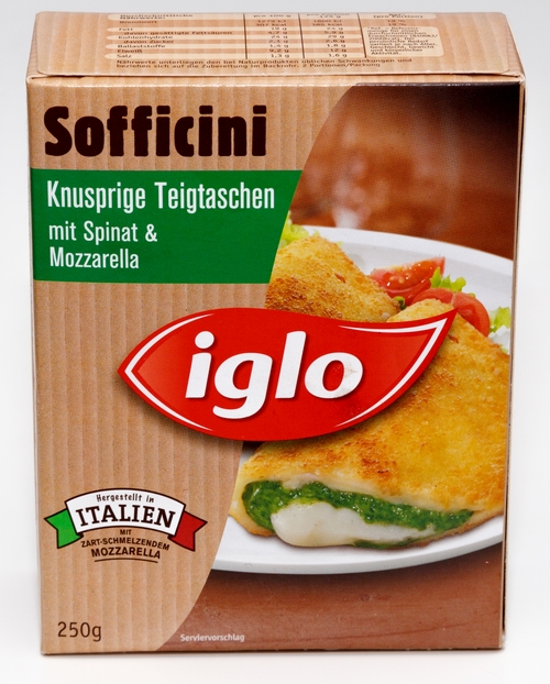Iglo Sofficini Teigtaschen mit Spinat und Mozzarella Bilder